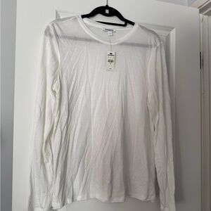 Express White Long Sleeve Crew Neck Shirt